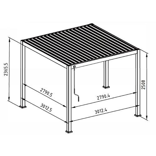 Pergola ogrodowa MIRADOR Premium 111 Delux 3 x 3m Antracyt